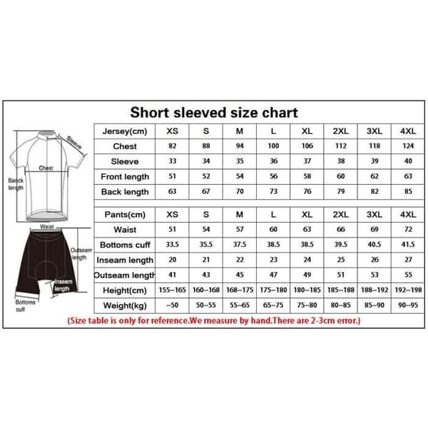 Cykeloutfit kortärmad tröja haklappshorts + keps + armvärmare + armvärmare byxor + skoöverdrag, cykelkläderset