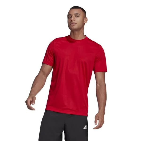 Sportt-Shirt - adidas - Aeroready Designed To Move - Mörkröd/vit - Herr - Löpning