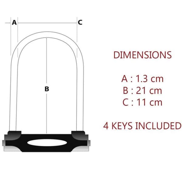 MASTER LOCK U Bike Lock [With Key] [Universal Bike Holder] [Certified Lock] [Red] 8195EURDPROCOLR