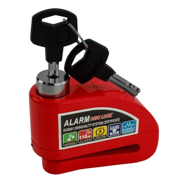 Motorcyle lock with alarm -Red