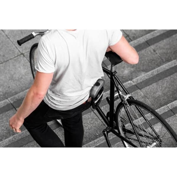 U-lås för Hiplok DXC blandad cykel - Svart/Grå - Härdat stål - Nylonöverdrag - 1350g