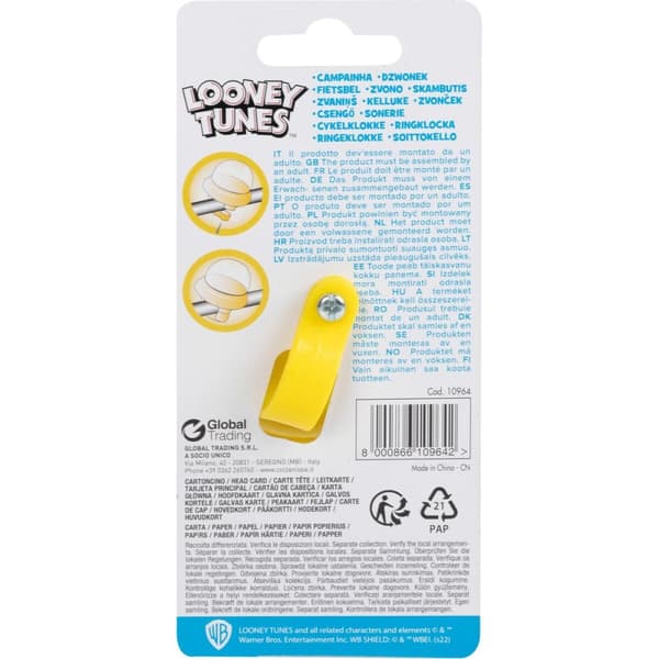 Lasten pyörän soittokello Looney Tunes CZ10964 Keltainen