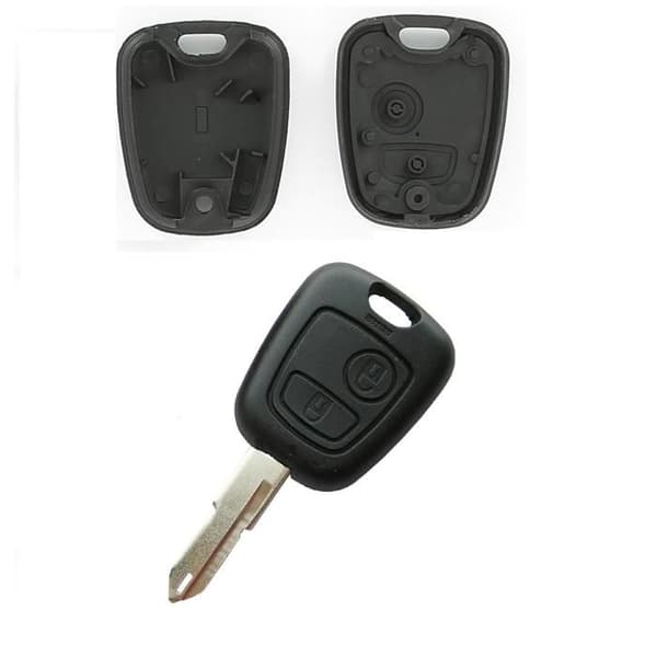 Nyckelskal lämplig för Peugeot 106, Peugeot 206, Citroën C1, Citroën C2, Citroën C3, Citroën C4 eller Citroën C5 KEYSCAR PC2TL