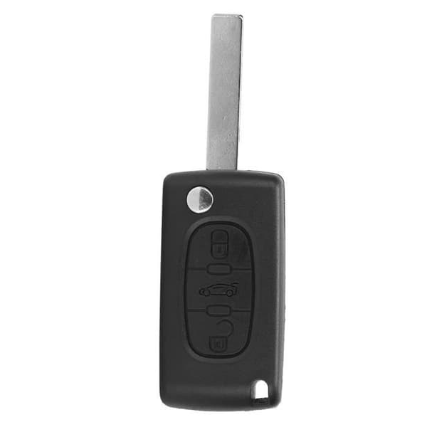 minifinker Remote Key Case 3-knapps fjärrnyckelskal, kompatibel med Peugeot 107 207 307 407 408 Auto Airbag