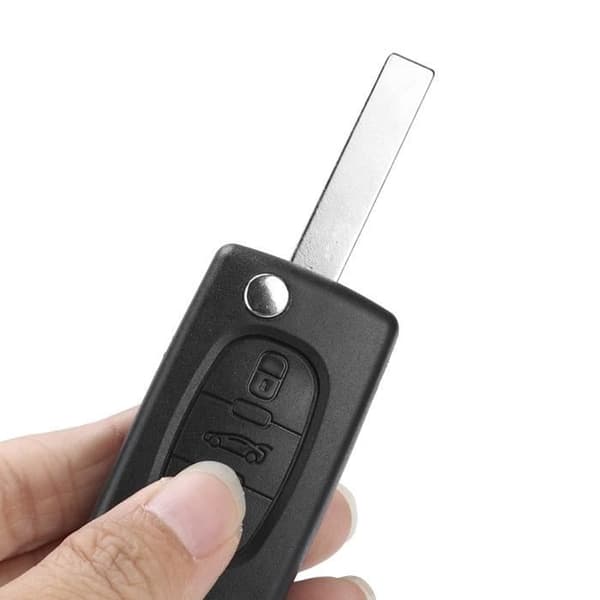 minifinker Remote Key Case 3-knapps fjärrnyckelskal, kompatibel med Peugeot 107 207 307 407 408 Auto Airbag