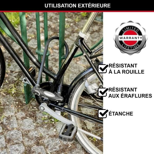 MASTER LOCK U-Lock med kabel - Keyed - XL-modell