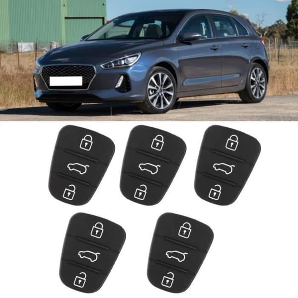 5 st Ersättningsgumminyckelskalsdyna 3 knappar Passar för Hyundai Fit for Kia (utan bokstav) - BOYOU