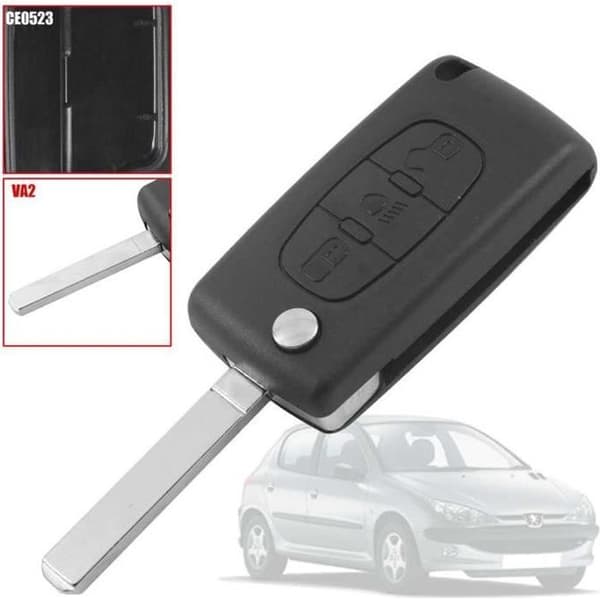 Fjärrkontrollväska CE0523 VA2 3-knappars strålkastare PLIP-nyckel för Peugeot 206 207 306 307 308 407 607 806 Citroen C2 C3 C4 C5 C6