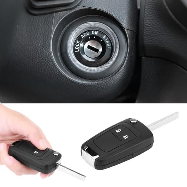 ARAMOX Nyckelskal med 2 knappar Vikbart fjärrstyrt bilnyckelfodral till Opel Astra Insignia