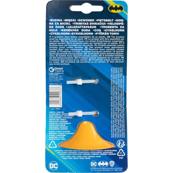 Lasten pyörän soittokello Batman CZ10967 Musta/Keltainen