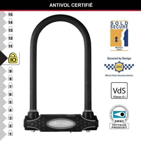 U Bike Lock - MASTER LOCK - 8195EURDPROCOLWR - Härdat stål, nyckel, röd