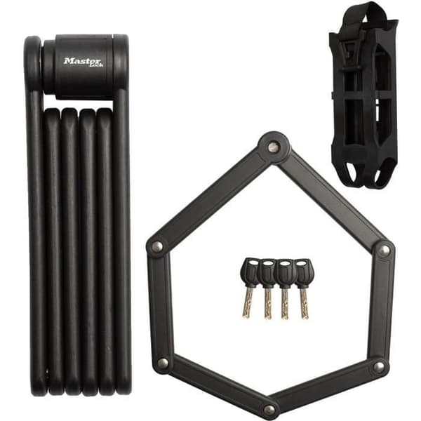 Vikbart cykellås - MASTER LOCK - 8335EURDPRO - Härdat stål, 4 nycklar, stöd ingår