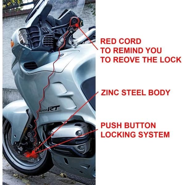 Master Lock 8303EURDPS Motorcykel Stöldskydd - Rött Skivlås 80mm