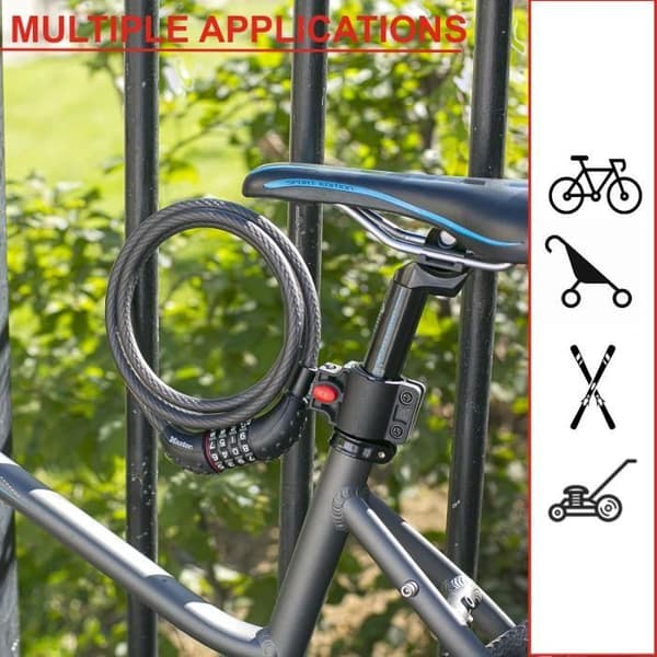 Cykellås - MASTER LOCK - 8120EURDPRO - Vriden stålkabel - 1,8 m längd