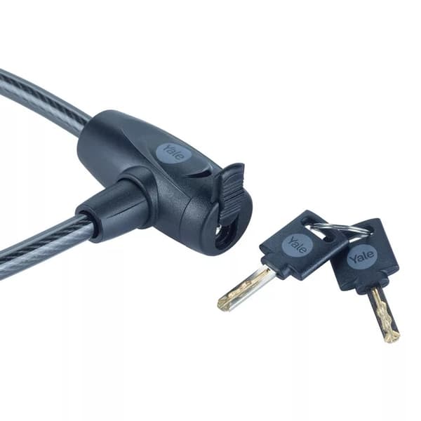 Teräspolkupyörän kaapeli avaimella 10x600mm Yale Essential Security Keyed Kaapelilukko 10mm