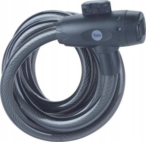 Teräspolkupyörän kaapeli avaimella 12x2000mm Yale Essential Security Keyed Kaapelilukko 12mm