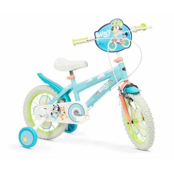 Barncykel Bluey 14" Blå Grön