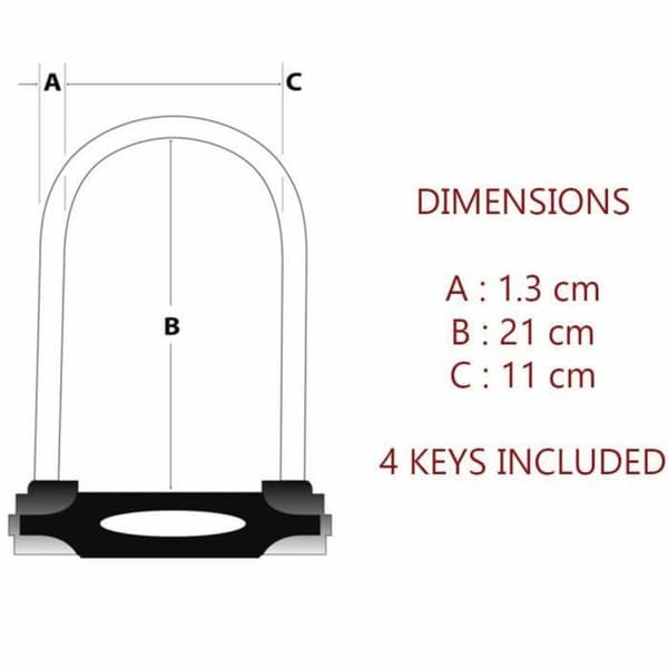 Hengelås med nøkkel Master Lock Rød