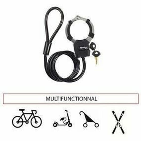 Kaapeli riippulukolla Master Lock Musta