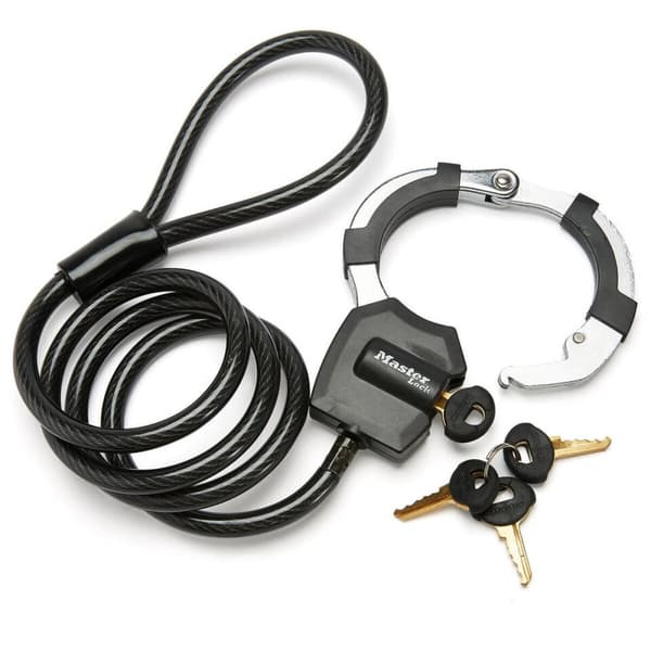 Kaapeli riippulukolla Master Lock Musta