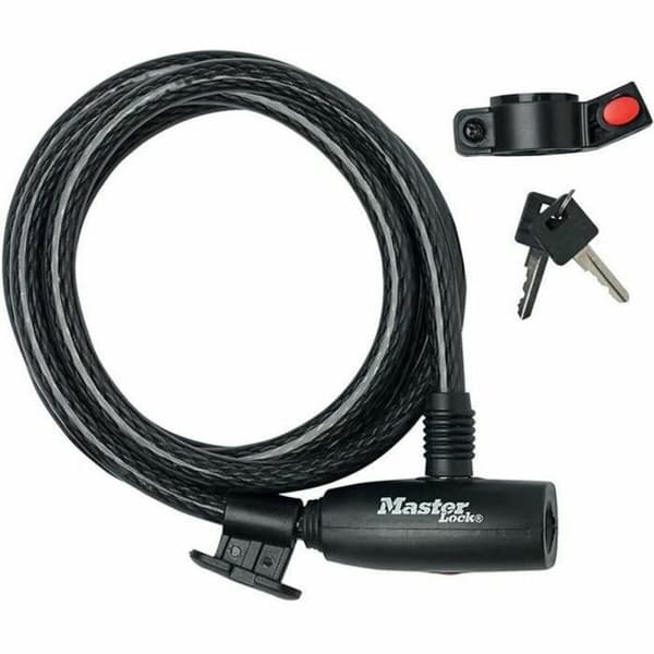 Kabel med hængelås Master Lock 8232EURDPRO Sort