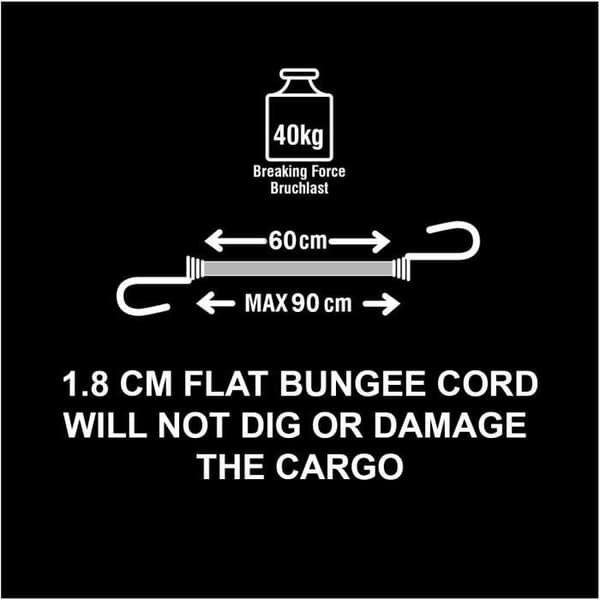 MASTER LOCK Flat spännare 60 cm - Röd - Dubbeltråd omvänd krok - 40 kg motstånd