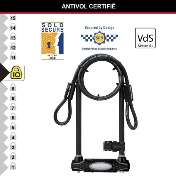 U Lås med Kabel - MASTER LOCK - XL Modell - Säljes Säkert Guld, Polisgodkänd