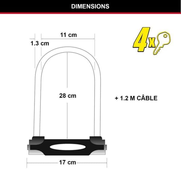U Lås med Kabel - MASTER LOCK - XL Modell - Säljes Säkert Guld, Polisgodkänd