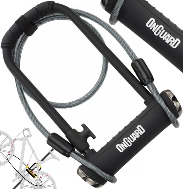 OnGuard 8005X U-lukko polkupyörän lukko vaijerilla Polkupyörän lukko.