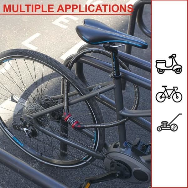 MASTER LOCK Kabelbroms för Cykel - Perfekt för Cykel, Elektrisk Cykel, Skateboard, Barnvagnar, Gräsklippare och annan Utrustning