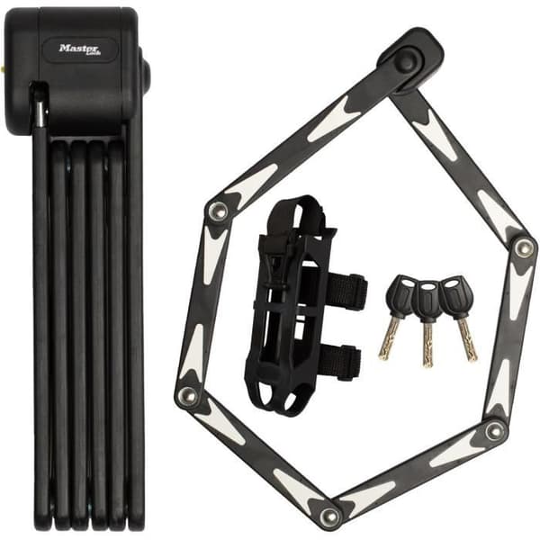Hopfällbart cykellås - MASTER LOCK - 8333EURDPRO - Härdat stål, 3 nycklar, certifierat, stöd ingår