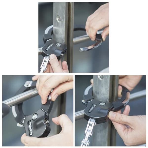 Stöldskydds Masterlock handbojor i härdat stål, 7,6 cm i diameter, 1 länk
