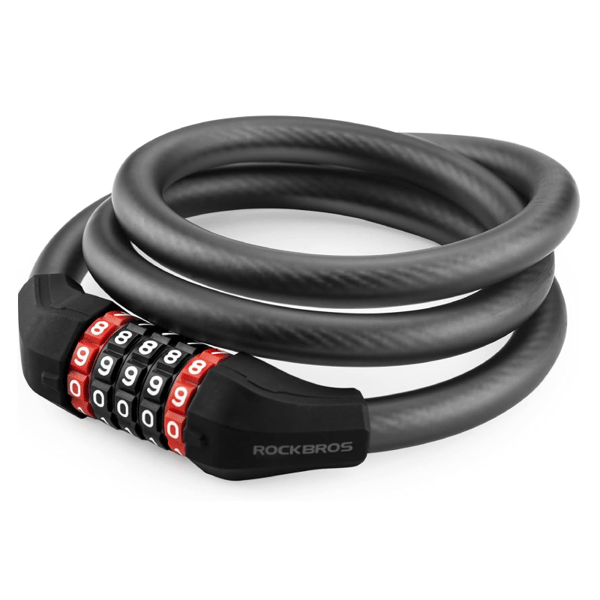 Tyverisikringskabel, cykellås med ROCKBROS-kode (RKS507-BK) 120 cm