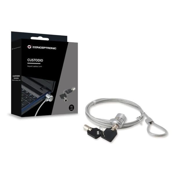 CONCEPTRONIC CNBSLOCK15 SILVER ANTI-STÖLDKABEL 1,5 M