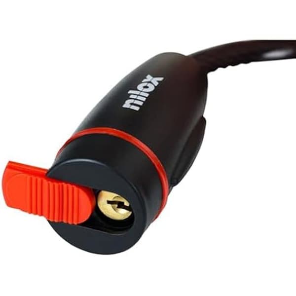 Nilox Cable Lock cykellås med stålkabel och mjuk plastkåpa, längd 1,3 m, 2 nycklar ingår