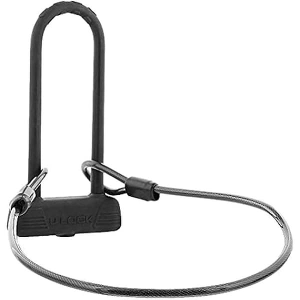 U-lås - T'nB - Modell med kabel - Stål - Färg grå - För cykel och sparkcykel