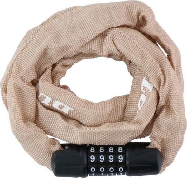 "Antivol Dunlop - 1042527 - Cykellås, kombinationskedja, längd 120 cm - beige"