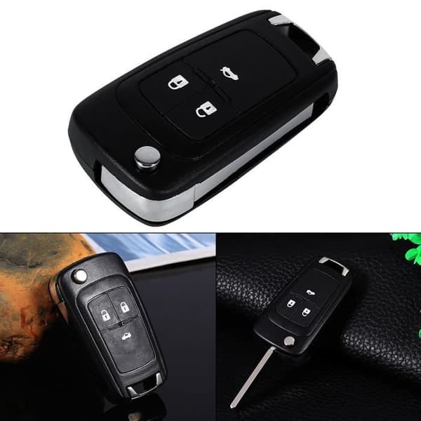Reservdel för Fjärrkontroll Nyckel med 3 Knappar för Vauxhall Opel Zafira Astra Insignia Holden (Svart)