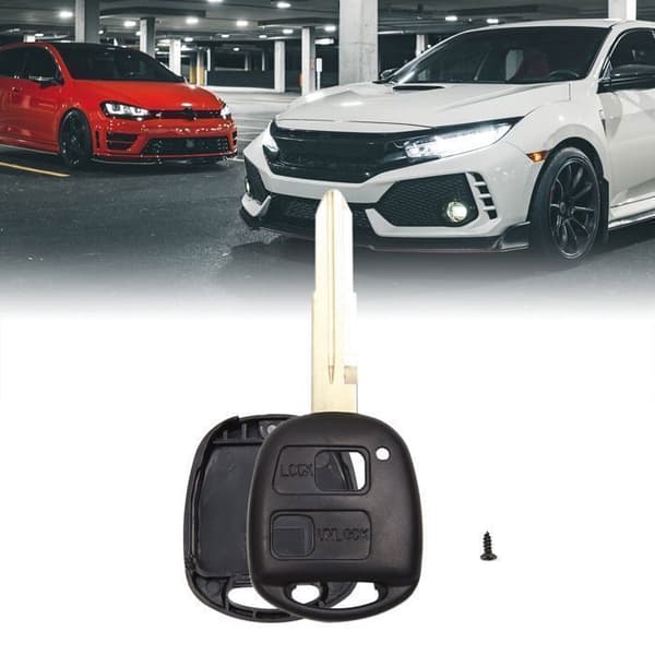 Nyckelskal VOCOSTE för Toyota Avensis Celica Corolla Camry Echo Kluger Land Cruiser Fjärrkontroll 2 Knappar Blad Låda Utbyte