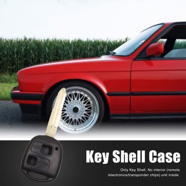 Nyckelskal VOCOSTE för Toyota Avensis Celica Corolla Camry Echo Kluger Land Cruiser Fjärrkontroll 2 Knappar Blad Låda Utbyte