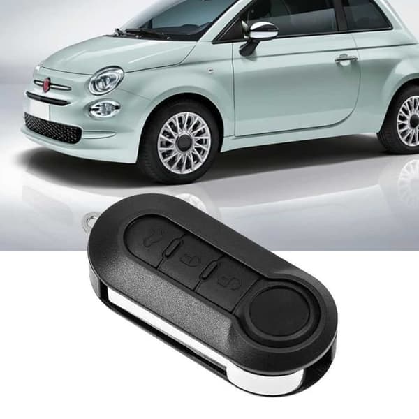 OcioDual 3-knapps vikbart nyckelfodral kompatibel med Fiat 500 Punto Panda Doblò Fiorino Stilo Lancia Citroen Peugeot