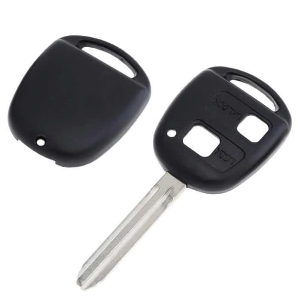 OCIODUAL Key Shell Case Fjärrkontroll 2 knappar med tom blad Pad Svart Kompatibel med Toyota Yaris Corolla RAV4 Toy43
