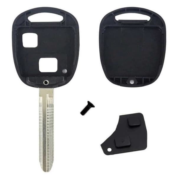 OCIODUAL Key Shell Case Fjärrkontroll 2 knappar med tom blad Pad Svart Kompatibel med Toyota Yaris Corolla RAV4 Toy43