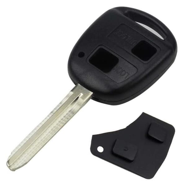 OCIODUAL Key Shell Case Fjärrkontroll 2 knappar med tom blad Pad Svart Kompatibel med Toyota Yaris Corolla RAV4 Toy43