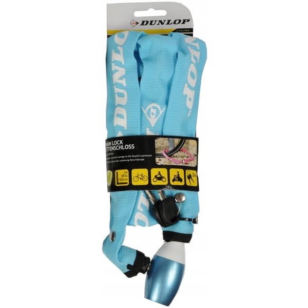 Dunlop-Polkupyöränlukkoketjulukolla120cm(sininen)