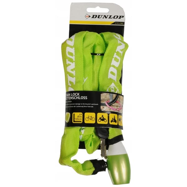 Dunlop-Cykellåsmedkedjelås120cm(grön)