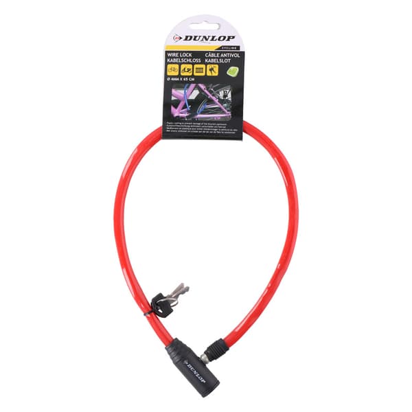 Dunlop-Kabel,stöldskyddscykellås(röd)