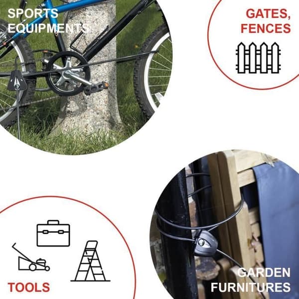 Master Lock 8417EURDPRO Patenterat 30cm till 1,8m justerbart kabellås