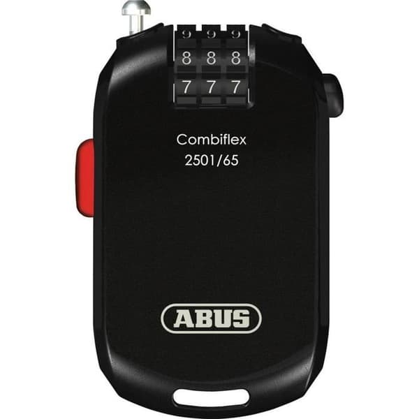 Combiflex 2501 cykellåskabel - ABUS - 65 cm - Individuell kodprogrammering - Svart