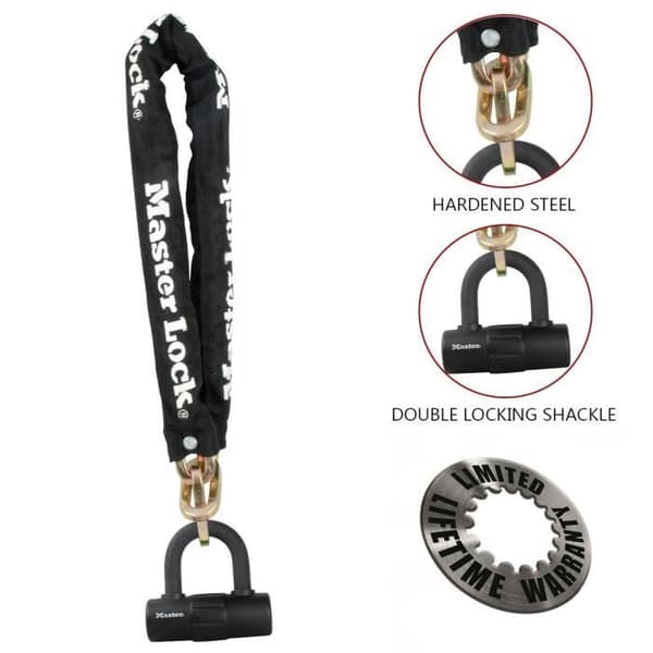 Master Lock Chain med Mini U Lock Stål 90cm x 10mm 8234EURDPRO